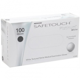 Рукавички нітрилові білі Medicom Safe Touch Platinum (M), 100 шт.
