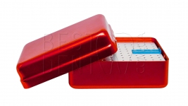 Стерилізатор для борів та ендо файлів, 120 отворів (червоний) з ендолінійкою