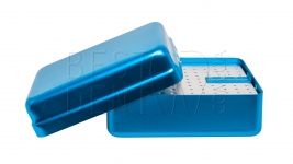 Стерилізатор для борів та ендо файлів, 120 отворів (синій) з ендолінійкою