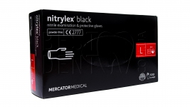 Перчатки нитрил черные Mercator Medical 50пар/упак (L)