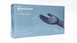 Перчатки нитрил синие Mercator Simple 50пар/упак (S)