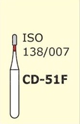 Алмазні бори для турбінного наконечника Mani CD-51F (червоний, для дитячої стоматології)