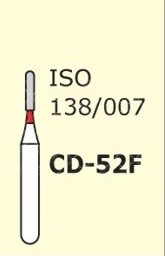 Алмазні бори для турбінного наконечника Mani CD-52F (червоний, для дитячої стоматології)