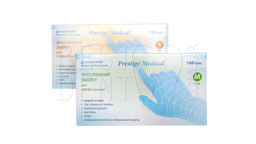 Перчатки нитрил синие Prestige Medical 50пар/упак (M)