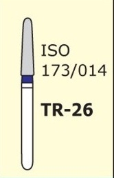 Алмазные боры для турбинного наконечника TR-26 (синий  конусообразный, закругленный кончик)