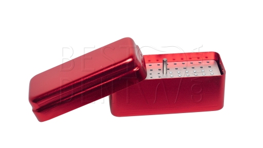 Стерилизатор для боров и эндо файлов (средний) 72отв, красный