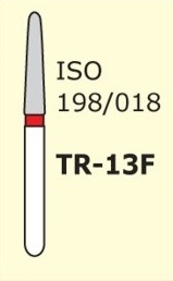 Алмазные боры для турбинного наконечника MANI TR-13F (красный конусообразный, закругленный кончик)
