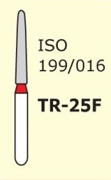 Алмазные боры для турбинного наконечника TR-25F (красный конусообразный, закругленный кончик)
