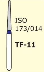 Алмазні бори для турбінного наконечника TF-11 (синій, конус, плоский кінчик)