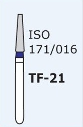 Алмазні бори для турбінного наконечника Mani TF-21 (синій, конус, плоский кінчик)