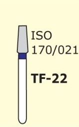 Алмазні бори для турбінного наконечника TF-22 (синій, конус, плоский кінчик)