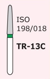Алмазні бори для турбінного наконечника Mani TR-13C (зелений, конус, заокруглений кінчик)