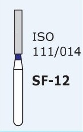 Алмазні бори для турбінного наконечника Mani SF-12 (синій, прямий, плоский кінчик)