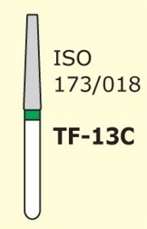 Алмазні бори для турбінного наконечника Mani TF-13C (зелений, конус, плоский кінчик)