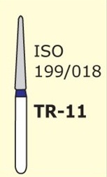 Алмазні бори для турбінного наконечника TR-11 (синій, конус, заокруглений кінчик)