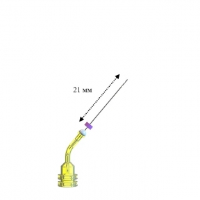 Голка ендодонтична з двома отворами жовта, 21мм (Китай)