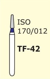 Алмазні бори для турбінного наконечника TF-42 (синій, конус, плоский кінчик)