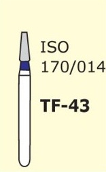 Алмазні бори для турбінного наконечника Mani TF-43 (синій, конус, плоский кінчик)