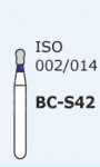 Алмазные боры для турбинного наконечника BC-S42 (синий  шаровидный с юбочкой)