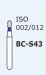 Алмазные боры для турбинного наконечника BC-S43 (синий  шаровидный с юбочкой)