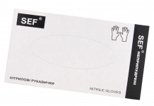 Рукавички нітрилові чорні SEF (S), 100 шт.