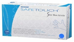 Рукавички нітрилові блакитні Medicom Safe Touch Slim Blue (L), 100 шт.