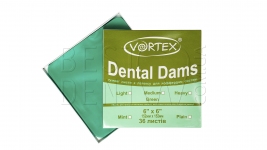Хустки коффердаму Dental Dams (Vortex), зелені (heavy)