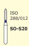 Алмазные боры для турбинного наконечника SO-S20 (синий  прямой, стрельчатый кончик)