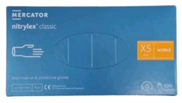 Перчатки нитрил синие Mercator Medical Protect/Nitrylex Classic 50пар/упак (XS)
