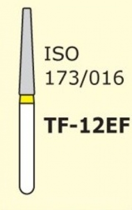 Алмазные боры для турбинного наконечника TF-12EF (желтый конусообразный, плоский кончик)