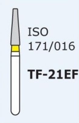 Алмазные боры для турбинного наконечника TF-21EF (желтый конусообразный, плоский кончик)