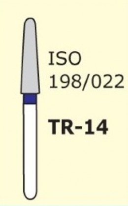 Алмазні бори для турбінного наконечника Mani TR-14 (синій, конус, заокруглений кінчик)