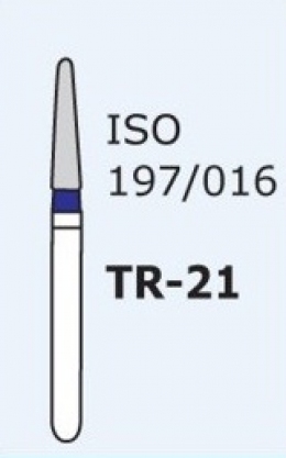 Алмазные боры для турбинного наконечника TR-21 (синий  конусообразный, закругленный кончик)