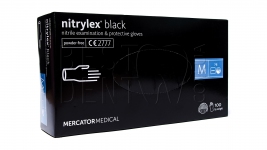 Рукавички нітрилові чорні Mercator Medical (M), 100 шт.