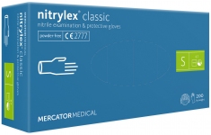 Перчатки нитрил синие Mercator Medical Protect/Nitrylex Classic 100 пар/упак (S)