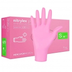 Перчатки нитрил розовые Mercator Medical  50пар/упак (S)
