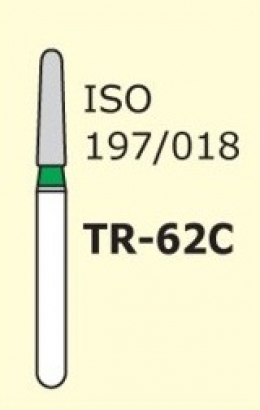 Алмазные боры для турбинного наконечника TR-62C (зеленый  конусообразный, закругленный кончик)