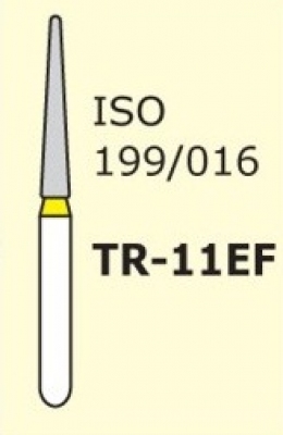 Алмазні бори для турбінного наконечника Mani TR-11EF (жовтий, конус, заокруглений кінчик)