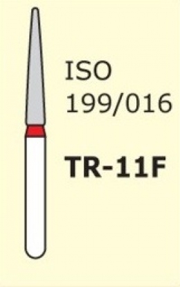 Алмазні бори для турбінного наконечника Mani TR-11F (червоний, конус, заокруглений кінчик)