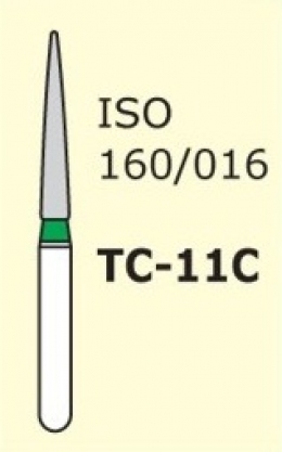 Алмазные боры для турбинного наконечника TC-11C (зеленый конусообразный,  острый кончик)