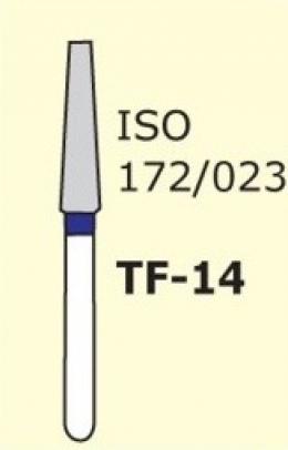 Алмазные боры для турбинного наконечника TF-14 (синий  конусообразный, плоский кончик)