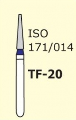 Алмазные боры для турбинного наконечника TF-20 (синий  конусообразный, плоский кончик)
