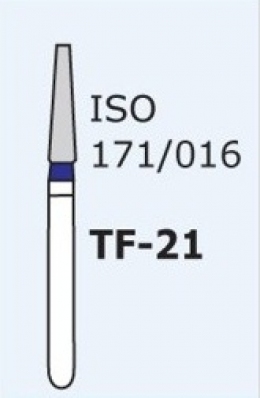 Алмазные боры для турбинного наконечника TF-21 (синий  конусообразный, плоский кончик)