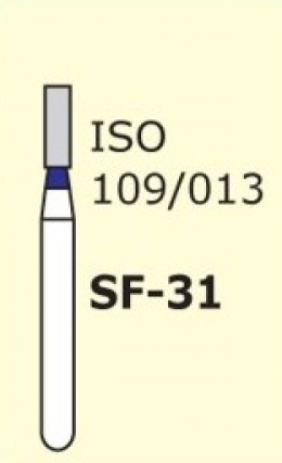 Алмазные боры для турбинного наконечника SF-31 (синий  прямой, плоский кончик)