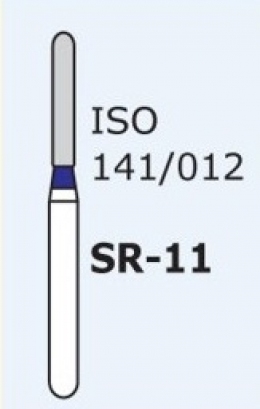 Алмазные боры для турбинного наконечника SR-11 (синий прямой, закругленный кончик)