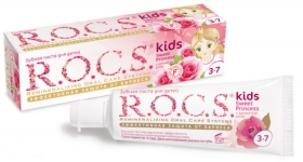 Зубная паста R.O.C.S kids Sweet Princess с ароматом розы. Без фтора (3-7), 45г