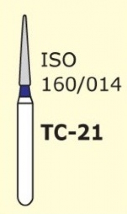 Алмазные боры для турбинного наконечника TC-21 (синий конусообразный,  острый кончик)