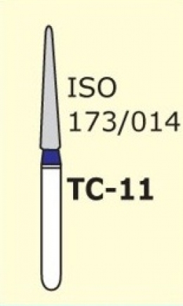 Алмазные боры для турбинного наконечника TC-11 (синий конусообразный,  острый кончик)