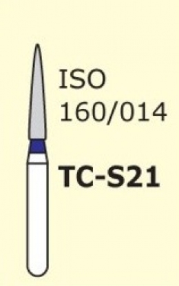 Алмазные боры для турбинного наконечника TC-S21 (синий конусообразный,  острый кончик)