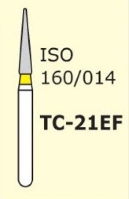 Алмазні бори для турбінного наконечника Mani TC-21EF (жовтий, конус, гострий кінчик)